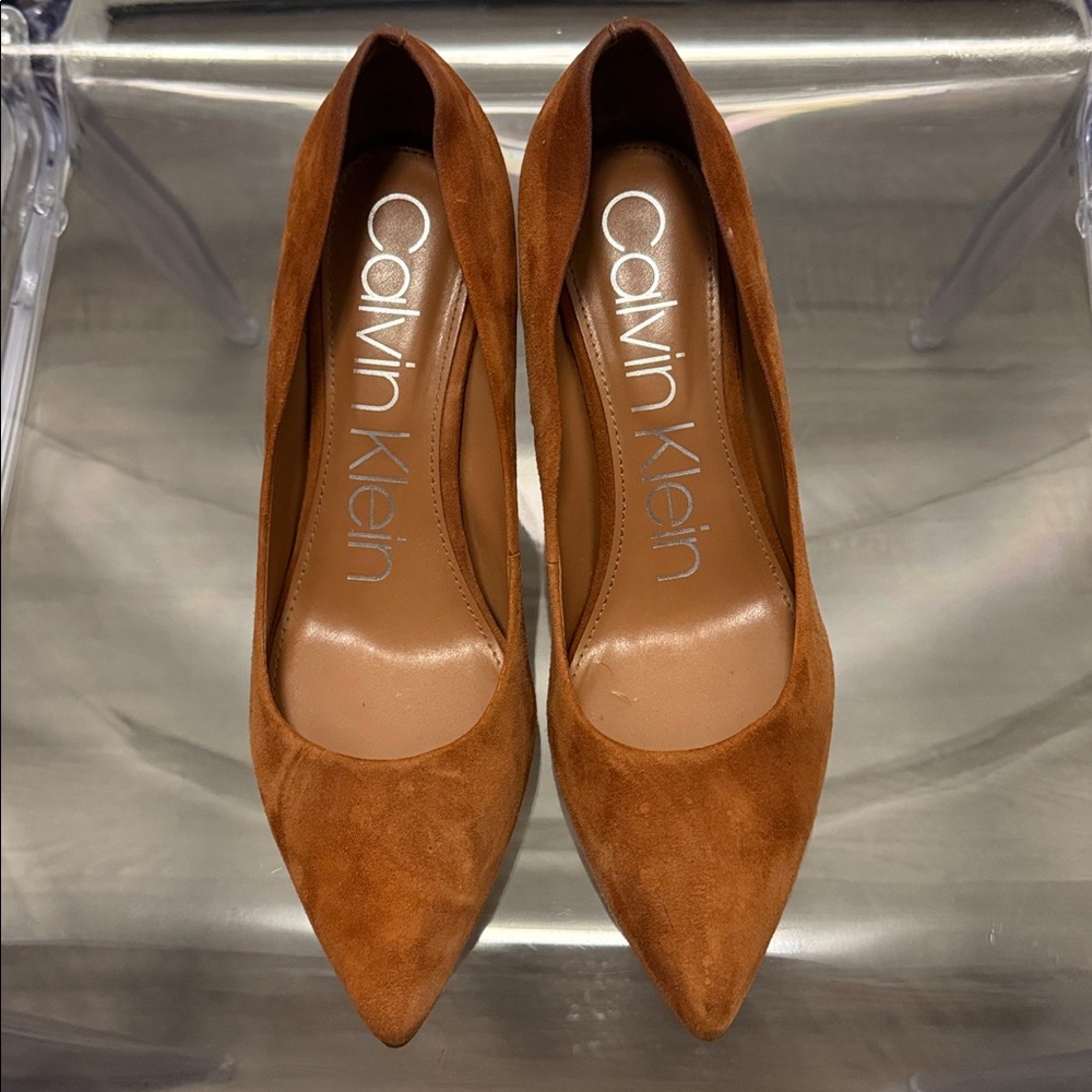 Calvin Klein Tan Suede Pumps